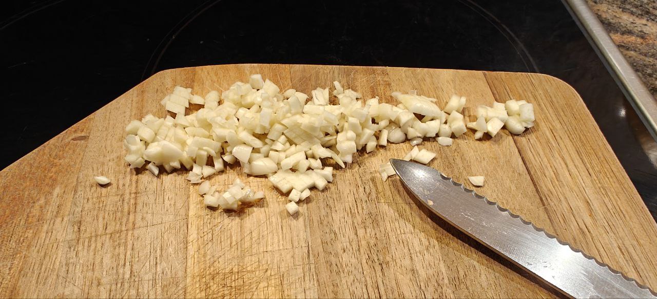 garlic cut in very small dices