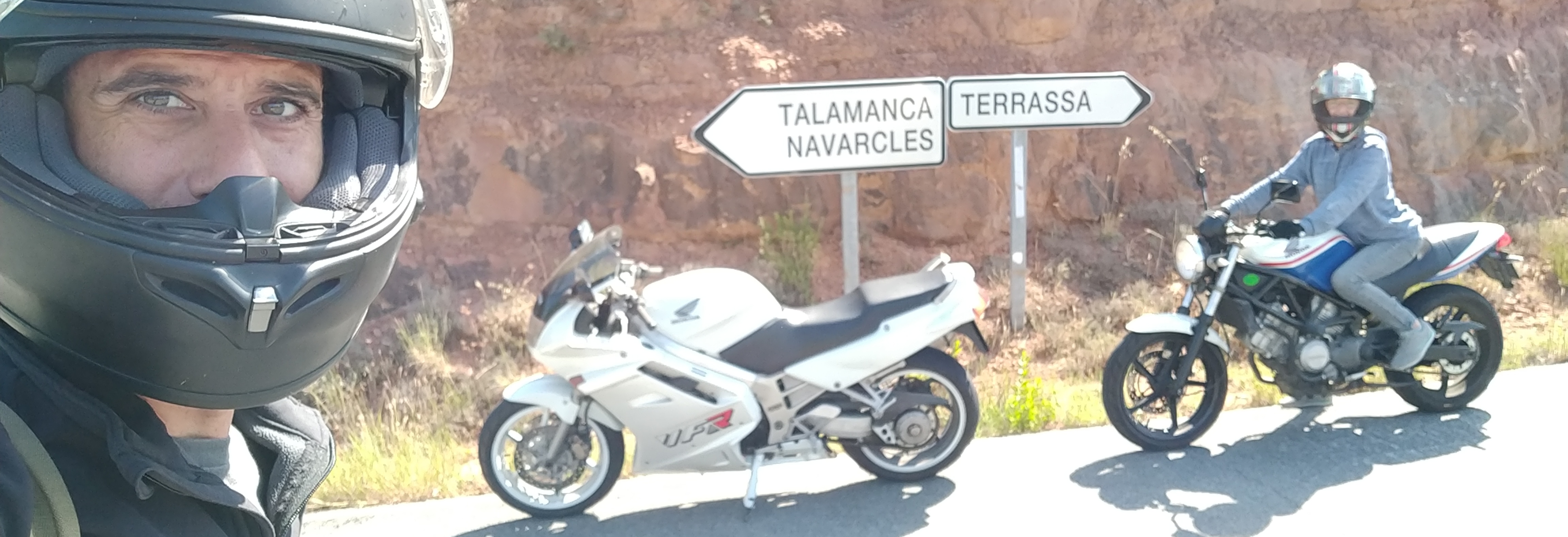 My GF and me driving my bikes